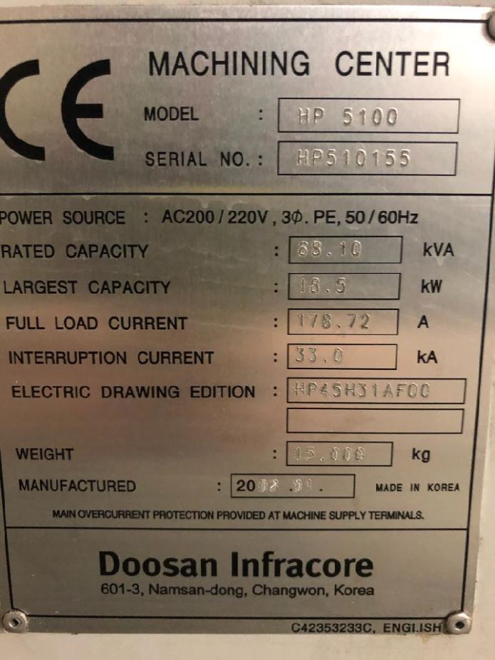 Doosan HP 5100, Machine ID: 8155